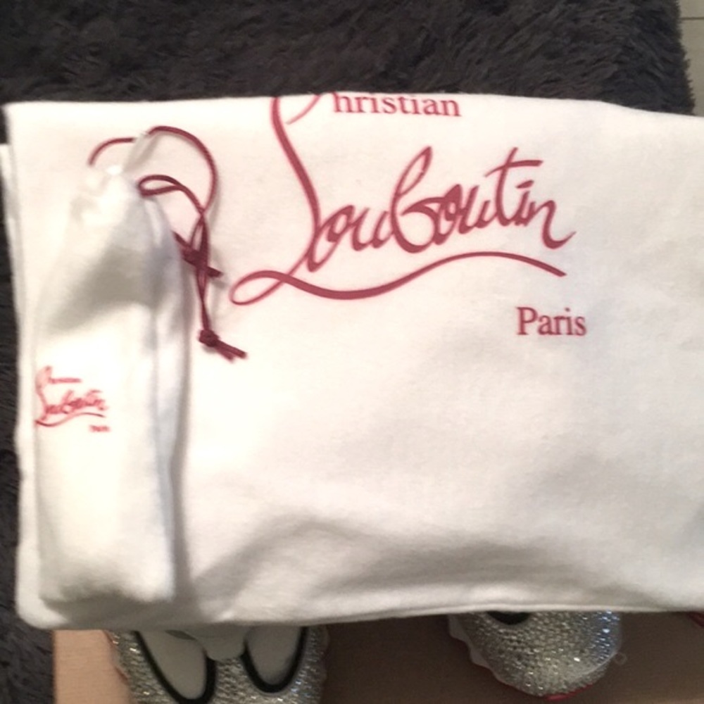 BNIB Christian Louboutin Sharkina Strass Spike Sneakers - Picture 8 of 15